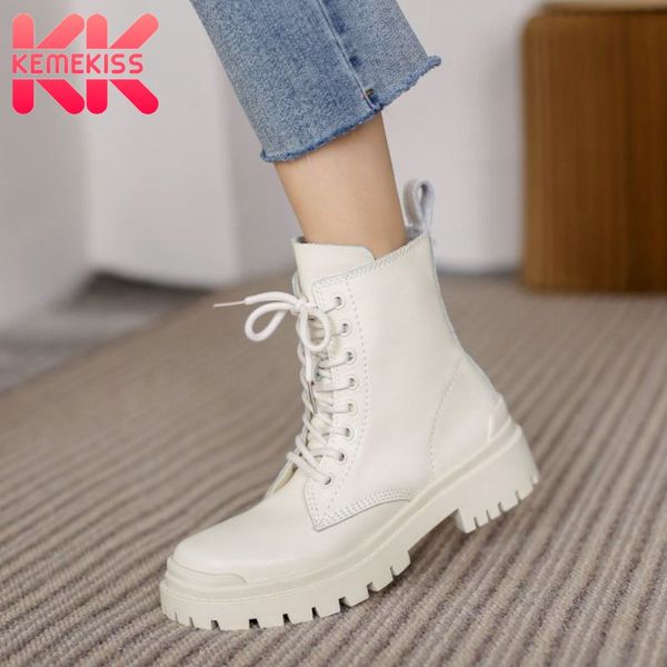 kemekiss real leather women ankle boots lace up flats mixed color shoes round toe warm boots women party footwear size 34-39, Black
kemekiss real leather women ankle boots lace up flats mixed color shoes round toe warm boots women party footwear size 34-39, Black