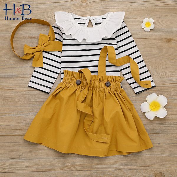 humor bear autumn baby girls clothes sets striped long sleeves t-shirt+skirt+headband 3pcs toddler jumpsuit clothing suit, White
humor bear autumn baby girls clothes sets striped long sleeves t-shirt+skirt+headband 3pcs toddler jumpsuit clothing suit, White