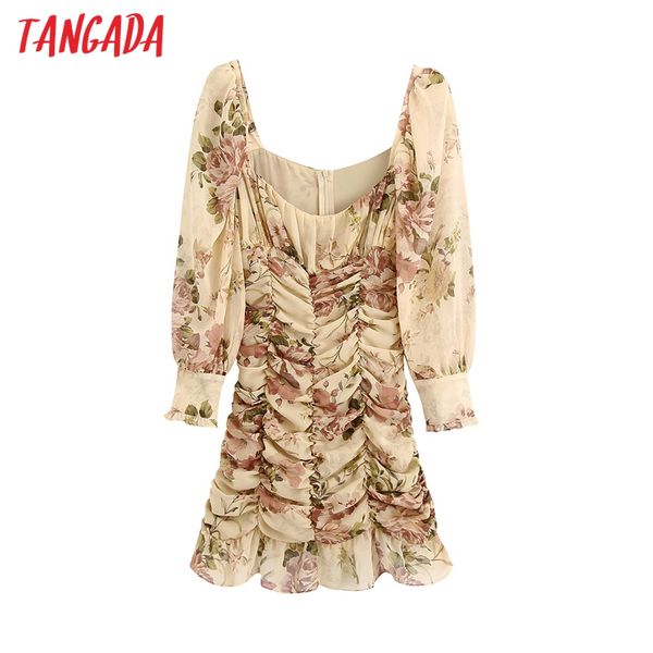 casual dresses tangada women 2021 fashion floral print ruffled draped mini dress vintage lantern sleeve zipper female be830, Black;gray
casual dresses tangada women 2021 fashion floral print ruffled draped mini dress vintage lantern sleeve zipper female be830, Black;gray