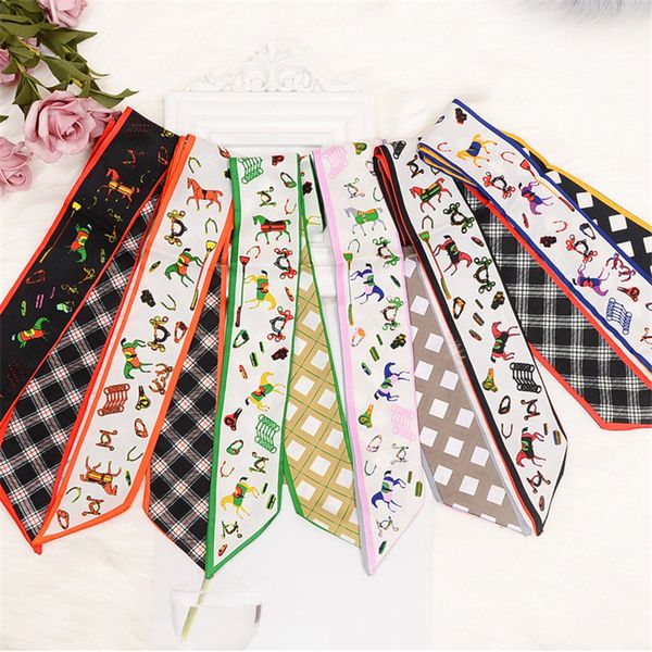 scarves fashion horse print luxury bag strap scarf women silk beautiful head long accessories ribbon hz45, Blue;gray
scarves fashion horse print luxury bag strap scarf women silk beautiful head long accessories ribbon hz45, Blue;gray