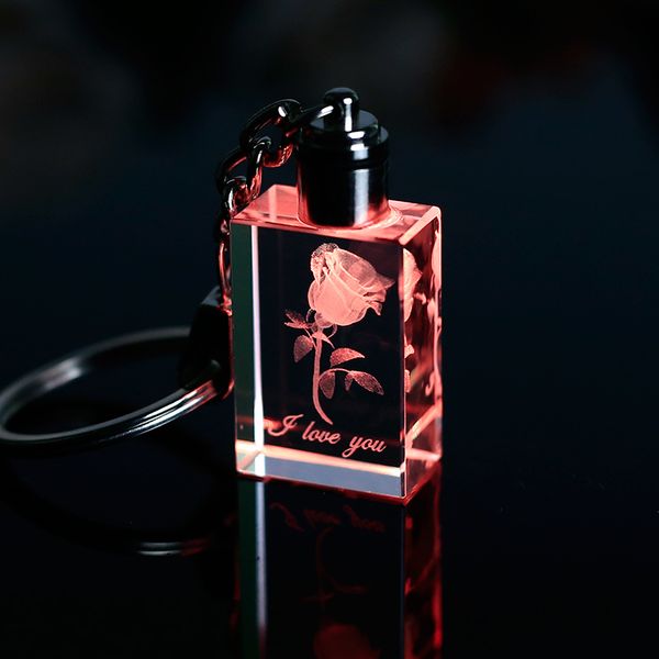 crystal 3d rose flower key chain miniature glass artware hanging decoration with changing colors holiday gift home ornaments, Silver
crystal 3d rose flower key chain miniature glass artware hanging decoration with changing colors holiday gift home ornaments, Silver
