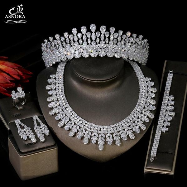 asnora nigeria 4-piece zircon necklace, female cz dubai jewelry, used for bridal wedding headdress necklace accessories t0867, Silver
asnora nigeria 4-piece zircon necklace, female cz dubai jewelry, used for bridal wedding headdress necklace accessories t0867, Silver