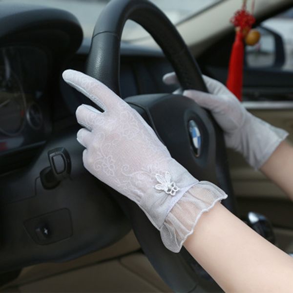 five fingers gloves lace summer women uv sunscreen short touch screen thin silk bow viscose full finger driving e9, Blue;gray
five fingers gloves lace summer women uv sunscreen short touch screen thin silk bow viscose full finger driving e9, Blue;gray
