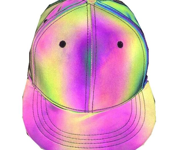 cap dazzle color reflective baseball cap casual seven color luminous flat men and women fantasy sun hat, Blue;gray 
cap dazzle color reflective baseball cap casual seven color luminous flat men and women fantasy sun hat, Blue;gray