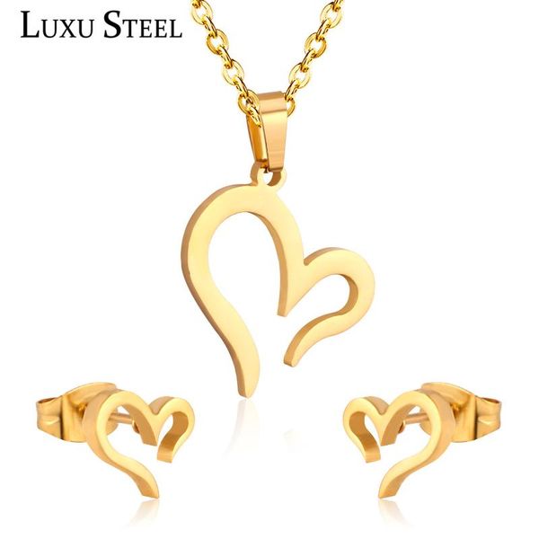 luxusteel fashion jewelry sets mujer collier party stainless steel heart shape pendant necklace earrings brinco wedding women, Silver
luxusteel fashion jewelry sets mujer collier party stainless steel heart shape pendant necklace earrings brinco wedding women, Silver