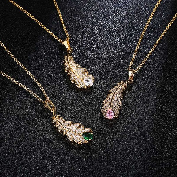 luxury 316 stainless steel feather crystal pendant necklace for women girls charm female cz jewelry gift, Silver
luxury 316 stainless steel feather crystal pendant necklace for women girls charm female cz jewelry gift, Silver