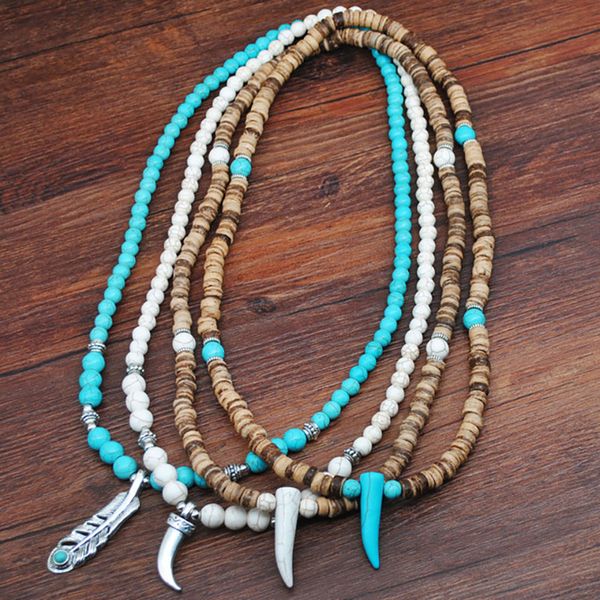 vintage howlite ox horn pendant necklace men coconut bead necklace for men tribal jewelry friend gift for him yf-01, Silver
vintage howlite ox horn pendant necklace men coconut bead necklace for men tribal jewelry friend gift for him yf-01, Silver