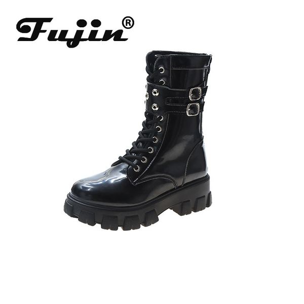 fujin women's short boots 2020 autumn new platform increased round head belt buckle fashion breathable motorcycle boots, Black
fujin women's short boots 2020 autumn new platform increased round head belt buckle fashion breathable motorcycle boots, Black