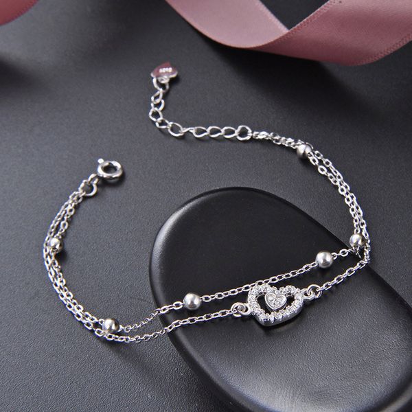 double layers beads heart bracelets for women 925 sterling silver bangle fit fine bead charm gift girl lady drop shipping, Red;blue
double layers beads heart bracelets for women 925 sterling silver bangle fit fine bead charm gift girl lady drop shipping, Red;blue