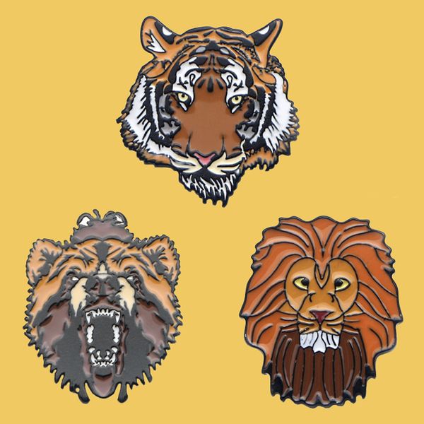 o316 animal tiger lion bear metal enamel pins and brooches for women men fashion lapel pin backpack bags badge cool gifts, Gray
o316 animal tiger lion bear metal enamel pins and brooches for women men fashion lapel pin backpack bags badge cool gifts, Gray
