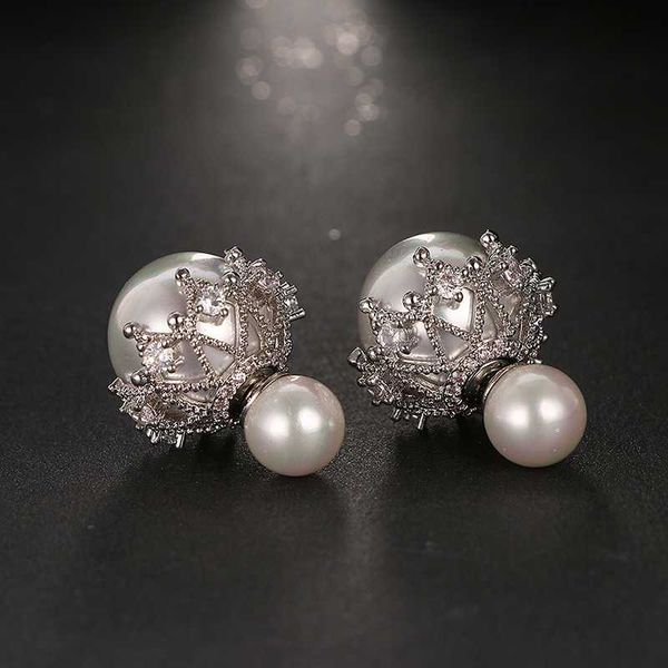 fashion duble side white pearl earrings for women sparking cz pave wedding stud earring brincos for female party gifts e-003, Golden;silver
fashion duble side white pearl earrings for women sparking cz pave wedding stud earring brincos for female party gifts e-003, Golden;silver