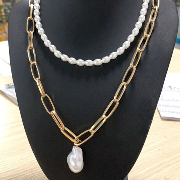 double layer gold chain pendant necklace korean style pearl choker necklace women weddings party girl gift 2020 fashion, Golden;silver
double layer gold chain pendant necklace korean style pearl choker necklace women weddings party girl gift 2020 fashion, Golden;silver