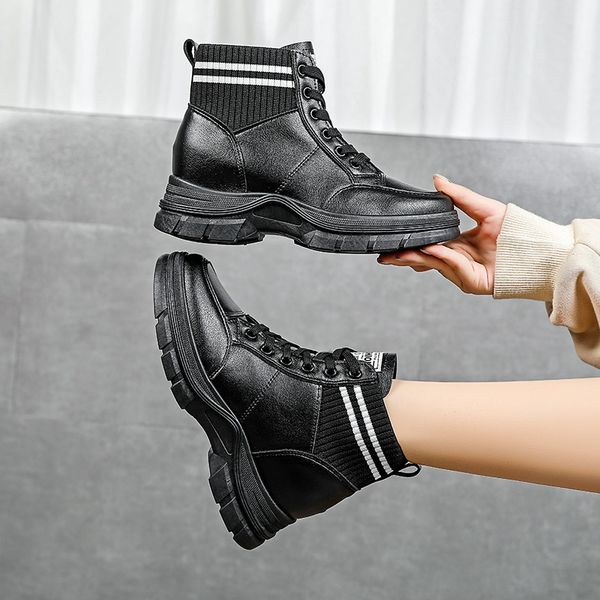 new boots women sock shoes black sneakers leather platform female casausl shoes ankle boots for women scarpe donna autumn
new boots women sock shoes black sneakers leather platform female casausl shoes ankle boots for women scarpe donna autumn