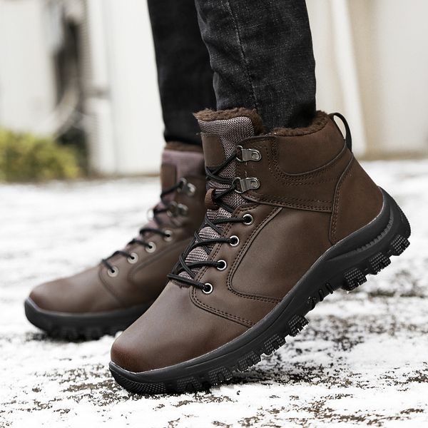 winter men boots short plush 2020 shoes men pu snow boots rubber ankle botas fashion leather snow shoes lace up warm 365, Black
winter men boots short plush 2020 shoes men pu snow boots rubber ankle botas fashion leather snow shoes lace up warm 365, Black