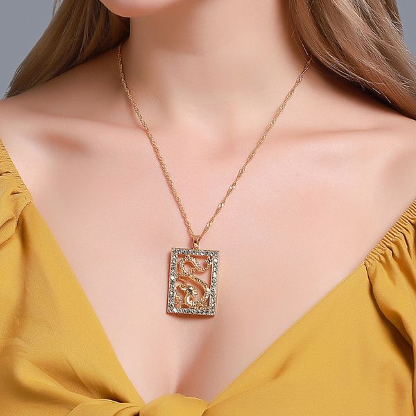 creative women fashion lucky crystal golden dragon pendant necklace sweater chain necklace jewelry accessories, Silver
creative women fashion lucky crystal golden dragon pendant necklace sweater chain necklace jewelry accessories, Silver