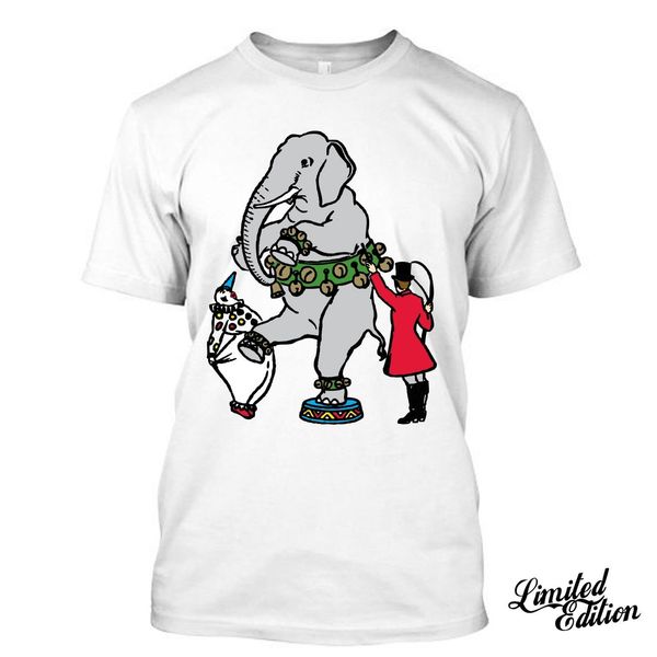 2019 100% cotton circus i love elephant clowns show funny t shirt tees tee shirt
