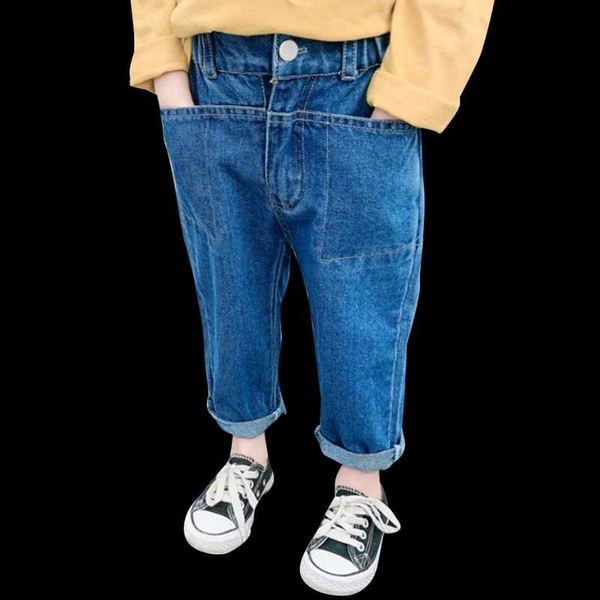 baby girl jeans pockets children's jeans for girls casual style children spring autumn children's clothing, Blue