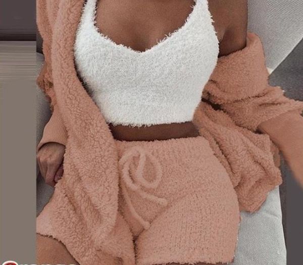 winter home wear casual 3 pieces women plus size plush warm pajamas long sleeve vest crop short pants and coat pijamas66, Black;red
winter home wear casual 3 pieces women plus size plush warm pajamas long sleeve vest crop short pants and coat pijamas66, Black;red