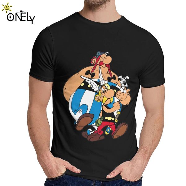 man's o-neck asterix and obelix short sleeve graphic print for man 100% cotton homme t shirt big size
