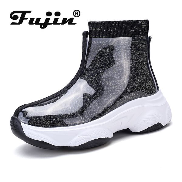 fujin women sneakers 2020 autumn fashion trend thick bottom increased high state socks boots casual women's shoes chunky shoes, Black
fujin women sneakers 2020 autumn fashion trend thick bottom increased high state socks boots casual women's shoes chunky shoes, Black