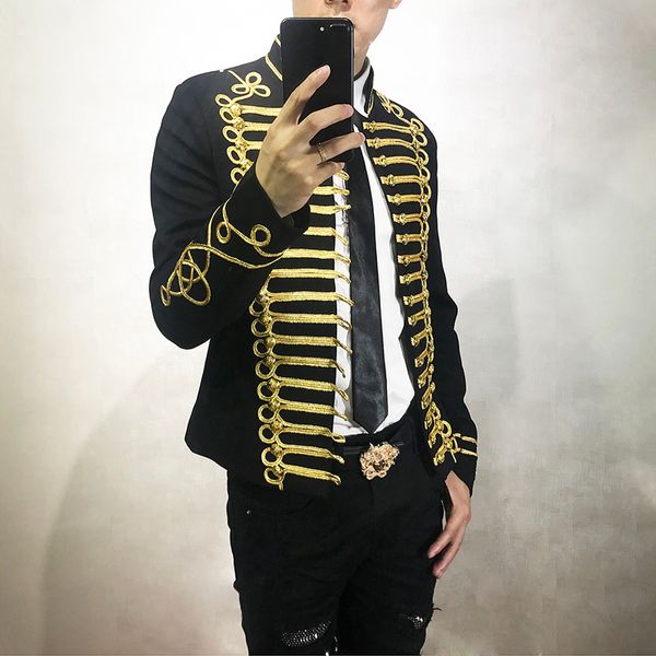 men's suits & blazers stage suit fashion men party performers coat casual drama costume blazer gold thread slim fit jacket singers, White;black
men's suits & blazers stage suit fashion men party performers coat casual drama costume blazer gold thread slim fit jacket singers, White;black