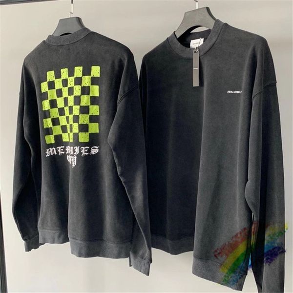 washed old vintage sweatshirts men women crewneck fluorescent green checkerboard pullover, Black
washed old vintage sweatshirts men women crewneck fluorescent green checkerboard pullover, Black