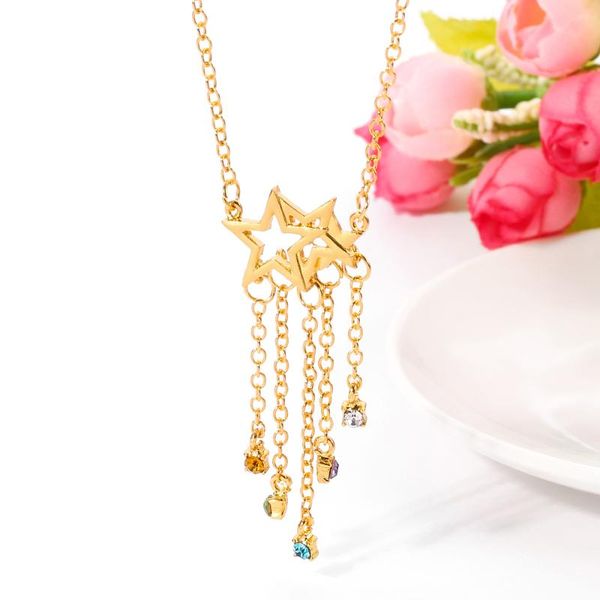 new boho pentagram tassel metal necklace colorful rhinestone bohemian statement necklaces for women charm jewelry gifts, Silver
new boho pentagram tassel metal necklace colorful rhinestone bohemian statement necklaces for women charm jewelry gifts, Silver