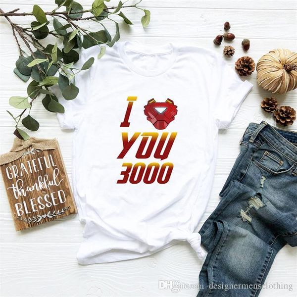 you 3000 print tshirts tony stark avengers endgame designer womens summer fashion tees dad i love, White 
you 3000 print tshirts tony stark avengers endgame designer womens summer fashion tees dad i love, White