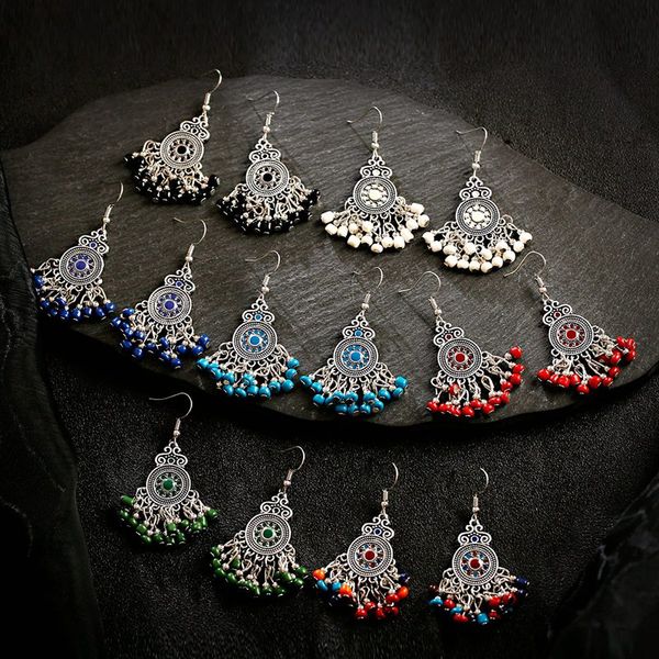 dangle & chandelier antique metal geometric earring jhumka gypsy afghan jewelry boho ethnic multicolor beads tassel drop earrings for women, Silver
dangle & chandelier antique metal geometric earring jhumka gypsy afghan jewelry boho ethnic multicolor beads tassel drop earrings for women, Silver