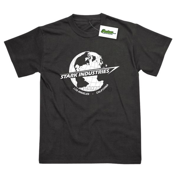stark industries globe inspired by iron man tony stark printed t-shirt