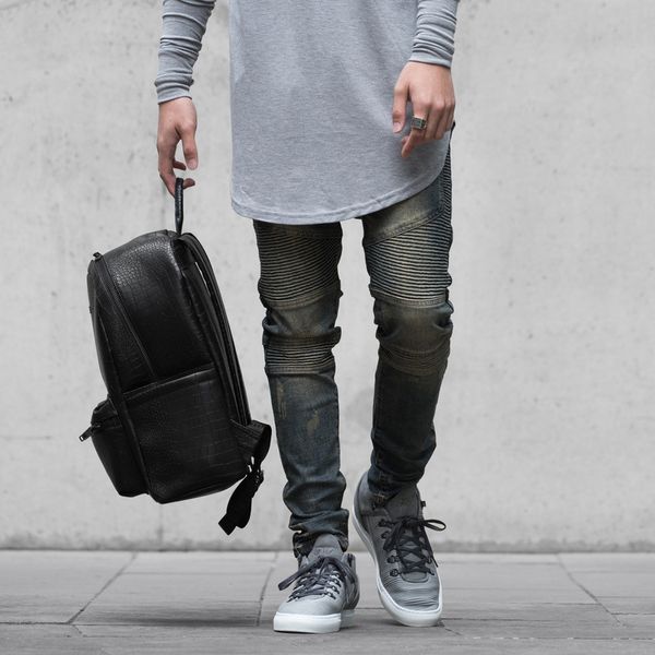 high street biker kanye jeansjeans and jeanslocomotive stretch wrinkle slim fit nostalgic jeans men's small-legged pants trendy mbidx, Blue
high street biker kanye jeansjeans and jeanslocomotive stretch wrinkle slim fit nostalgic jeans men's small-legged pants trendy mbidx, Blue