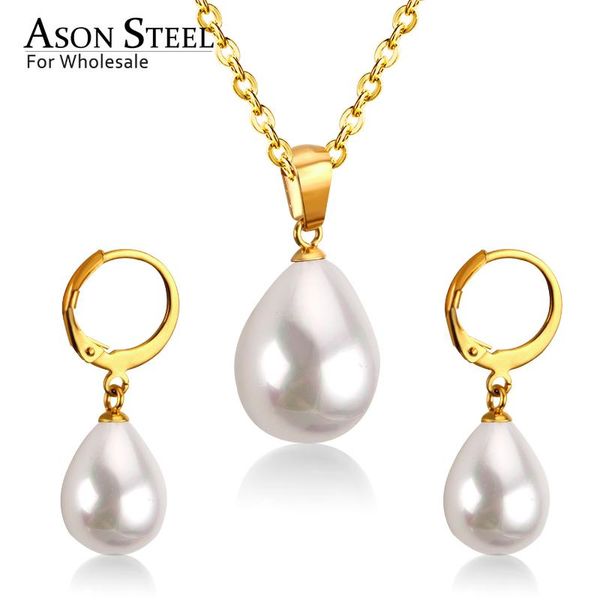 asonsteel water drop imitation pearl wedding jewelry set for women stainless steel hoop drop earrings party female bijoux gift, Silver
asonsteel water drop imitation pearl wedding jewelry set for women stainless steel hoop drop earrings party female bijoux gift, Silver