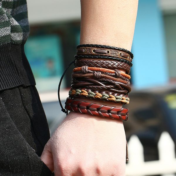 charm bracelets bpk010 handmade cowhide leather bracelet bijuterias set combination/6pcs multi-layer gioielli punk woven adjustable, Golden;silver
charm bracelets bpk010 handmade cowhide leather bracelet bijuterias set combination/6pcs multi-layer gioielli punk woven adjustable, Golden;silver