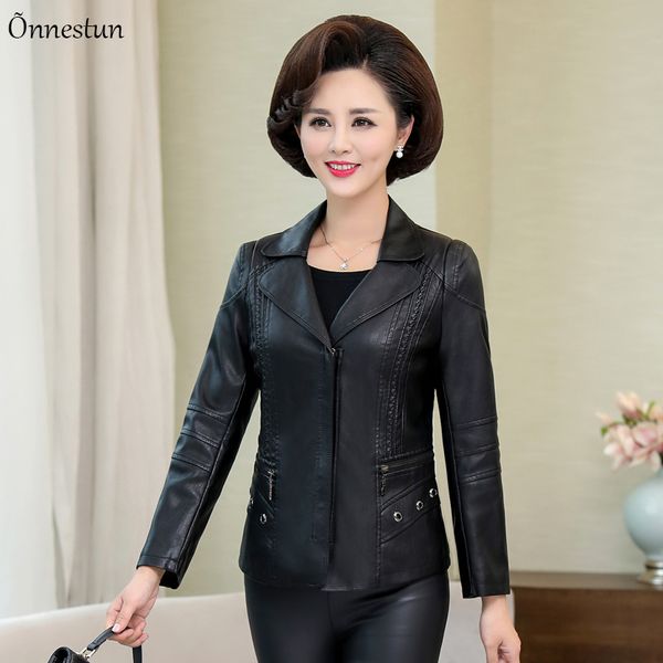 6xl women's leather jacket new casual turn down collar solid coat female zipper pu leather jackets, Black
6xl women's leather jacket new casual turn down collar solid coat female zipper pu leather jackets, Black