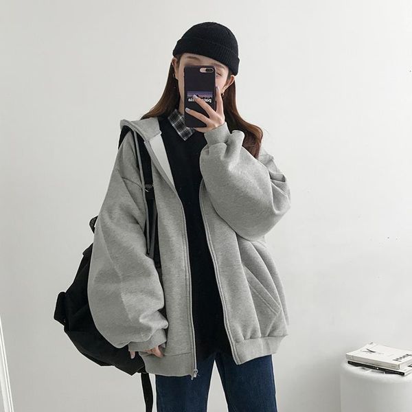 autumn winter thicken solid color warm sweatshirts women simple loose zipper hooded clothes female harajuku fleece warm, Black
autumn winter thicken solid color warm sweatshirts women simple loose zipper hooded clothes female harajuku fleece warm, Black