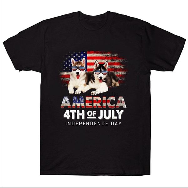 america 4th of july independence day husky loves t shirt black