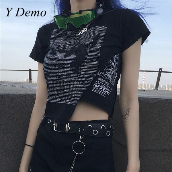 women's t-shirt y demo harajuku technical letters printing women short sleeve asymmetric female casual summer tee, White
women's t-shirt y demo harajuku technical letters printing women short sleeve asymmetric female casual summer tee, White