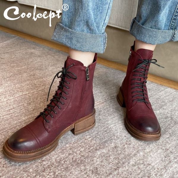coolcept women ankle boots genuine leather zipper winter shoes woman cross strap warm short boot office lady footwear size 34-39, Black
coolcept women ankle boots genuine leather zipper winter shoes woman cross strap warm short boot office lady footwear size 34-39, Black