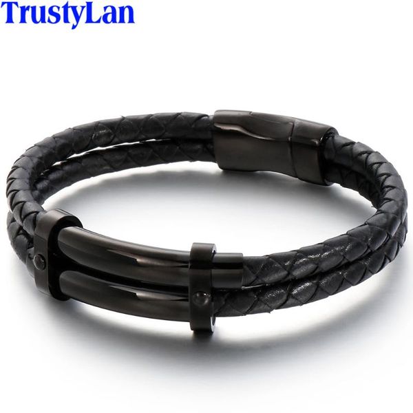 tennis double layer braided genuine leather bracelet men polished black stainless steel mens bracelets cool wrap bangles male jewelry, Golden;silver
tennis double layer braided genuine leather bracelet men polished black stainless steel mens bracelets cool wrap bangles male jewelry, Golden;silver