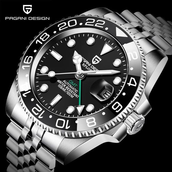 wristwatches pagani design men stainless steel watch sapphire crystal ceramic bezel gmt automatic mens watches luxury mechanical wristwatch, Slivery;brown
wristwatches pagani design men stainless steel watch sapphire crystal ceramic bezel gmt automatic mens watches luxury mechanical wristwatch, Slivery;brown