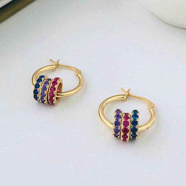 18k gold real. 925 sterling silver rainbow cz zircon triple-circles hoop huggie earrings leverback charms fine jewelry tle1145, Golden;silver
18k gold real. 925 sterling silver rainbow cz zircon triple-circles hoop huggie earrings leverback charms fine jewelry tle1145, Golden;silver
