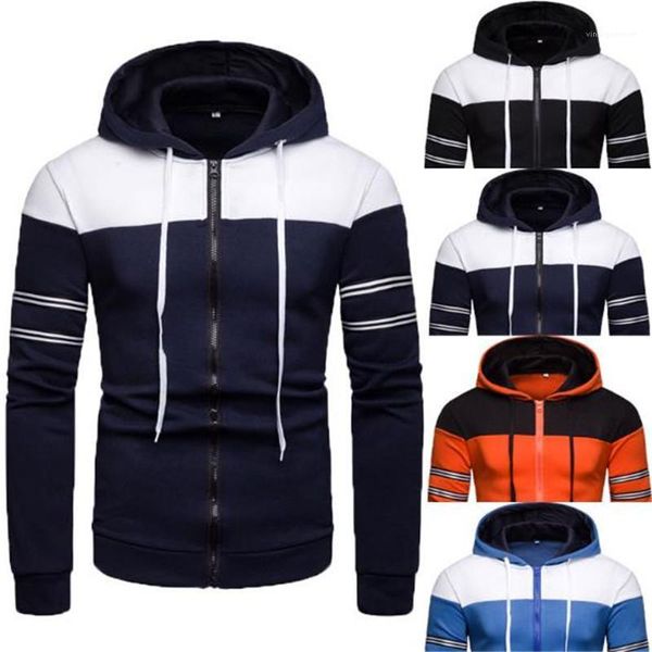 new mens spring clothing mens contrast color designer hoodies casual drawstring long sleeve hooded cardigan sweatshirts, Black
new mens spring clothing mens contrast color designer hoodies casual drawstring long sleeve hooded cardigan sweatshirts, Black