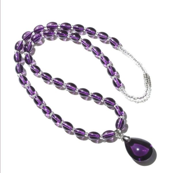 pendant necklaces silver plated water drop natural purple amethysts crystal beads chain necklace for elegant women jewelry
pendant necklaces silver plated water drop natural purple amethysts crystal beads chain necklace for elegant women jewelry