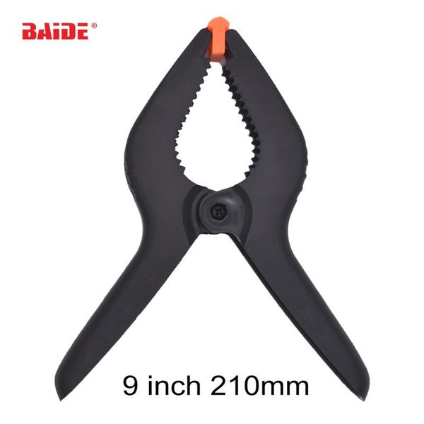 black 9" inch 210mm heavy duty plastic nylon spring clamps clip jaw opening craft p clip for diy woodw 100pcs/lot
black 9" inch 210mm heavy duty plastic nylon spring clamps clip jaw opening craft p clip for diy woodw 100pcs/lot
