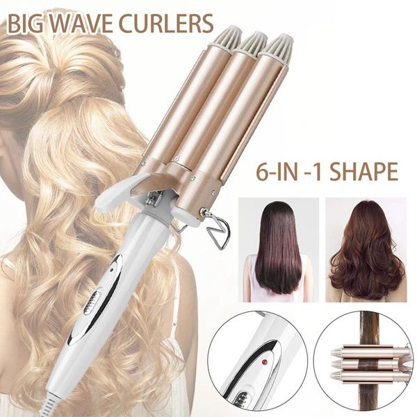 professional hair tools curling iron ceramic triple barrel hair styler waver styling tools curlers electric curling, Black
professional hair tools curling iron ceramic triple barrel hair styler waver styling tools curlers electric curling, Black