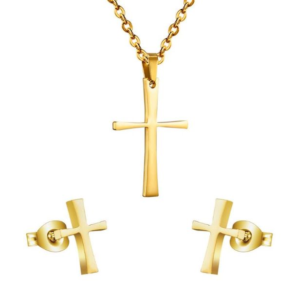 luxukisskids fashion new product cross necklace earrings dubai gold jewelry sets stainless steel jewellery set for women, Silver
luxukisskids fashion new product cross necklace earrings dubai gold jewelry sets stainless steel jewellery set for women, Silver