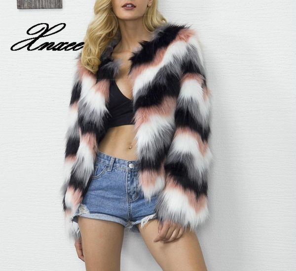 xnxee winter faux jacket contrast color striped fur short coat bomber imitation fur cardigan fluffy coat women, Black
xnxee winter faux jacket contrast color striped fur short coat bomber imitation fur cardigan fluffy coat women, Black
