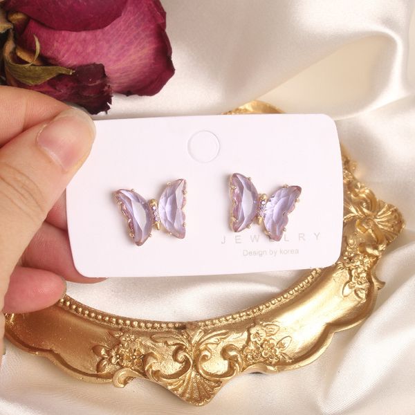 shiny side new accessories glass butterfly stud earrings for women simple style gift elegant insect earrings, Golden;silver
shiny side new accessories glass butterfly stud earrings for women simple style gift elegant insect earrings, Golden;silver