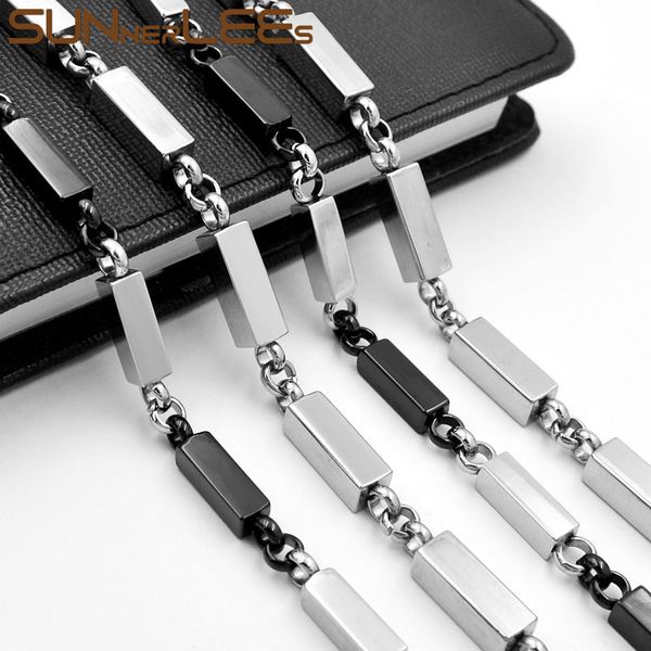 sunnerlees 316l stainless steel necklace 6mm geometric box link chain black silver color men women jewelry gift sc168
sunnerlees 316l stainless steel necklace 6mm geometric box link chain black silver color men women jewelry gift sc168