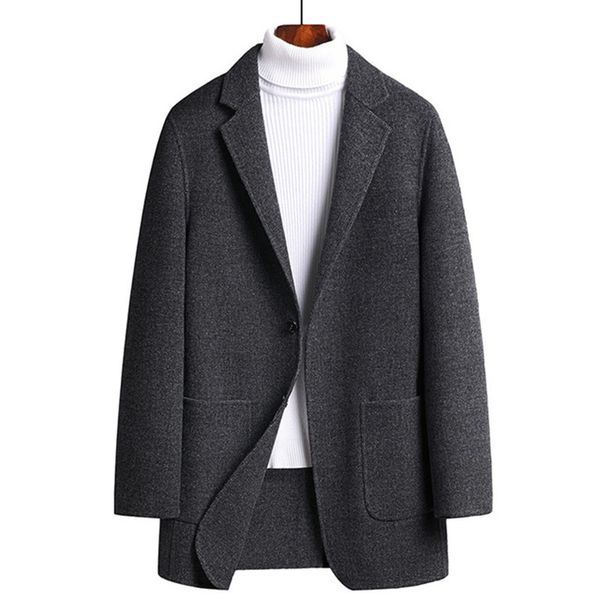 men's wool & blends brand winter 50.8% double side men thick coats male fashion blend outerwear jackets casual coat, Black
men's wool & blends brand winter 50.8% double side men thick coats male fashion blend outerwear jackets casual coat, Black